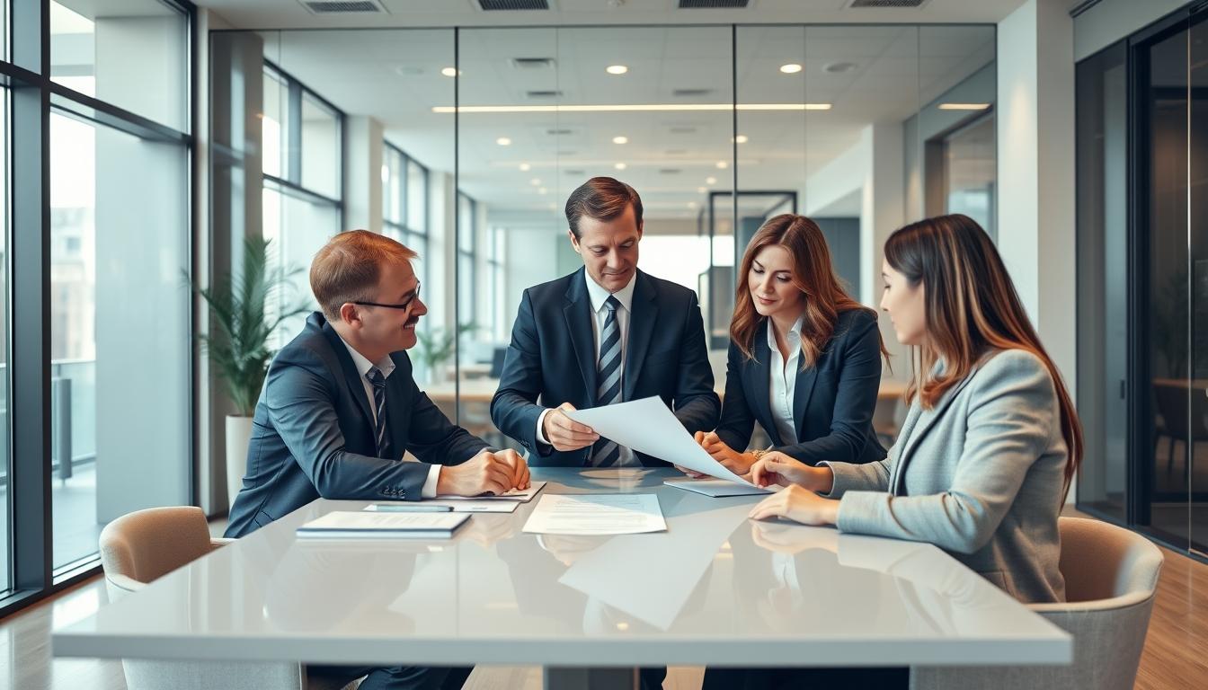 Family reviewing legal documents